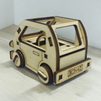 Intra απο ξύλο plywood 3mm-4mm πάχος – Παιχνίδι 3D Ξύλινου Μοντέλου Lego Smart Car 10x10 cm INTRAVECTRY-MY544027 - Image 2