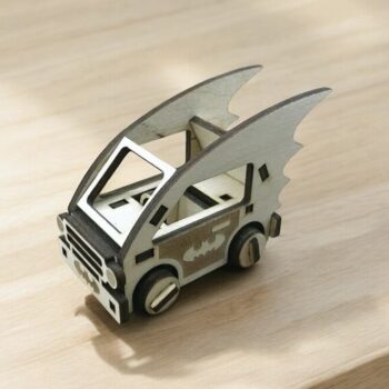 Intra απο ξύλο plywood 3mm-4mm πάχος – Batman Smart Car 3D Ξύλινο Μοντέλο Παιχνίδι 20x20 cm INTRAVECTRY-MY554000 - Image 3