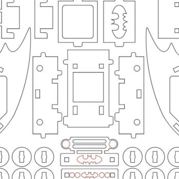 Intra απο ξύλο plywood 3mm-4mm πάχος – Batman Smart Car 3D Ξύλινο Μοντέλο Παιχνίδι 20x20 cm INTRAVECTRY-MY554000 - Image 4