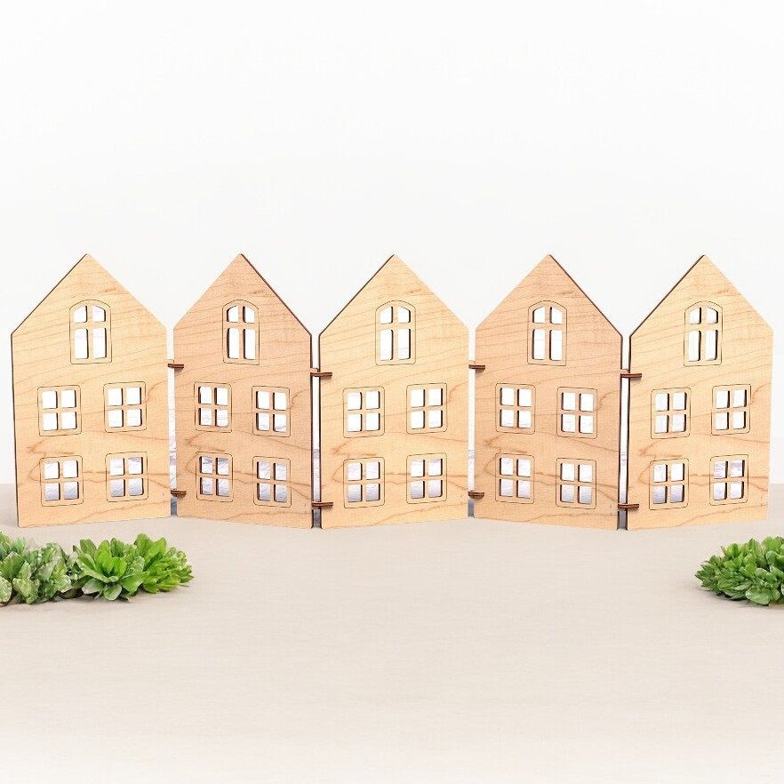 Intra απο ξύλο plywood 3mm-4mm πάχος – Μινιατούρα Stand Up Οθόνη Σπιτιών 30x35 cm INTRAVECTRY-MY554155