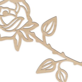 Intra απο ξύλο plywood 3mm-4mm πάχος – ξύλο Ξύλινο Τριαντάφυλλο με Φύλλα Χειροτεχνίας 45x50 cm INTRAVECTRY-MY551129 - Image 1