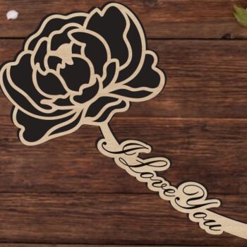 Intra απο ξύλο plywood 3mm-4mm πάχος – Μοναδικό ξύλο δώρου Ξύλινο Τριαντάφυλλο 40x45 cm INTRAVECTRY-MY543976 - Image 1