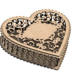 Intra απο ξύλο plywood 3mm-4mm πάχος – ξύλο 3 μεγεθών Heart Box Day Valentines Day 15x15 cm INTRAVECTRY-MY556818