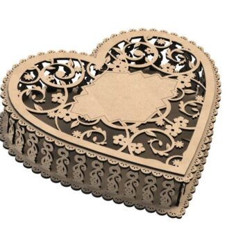 Intra απο ξύλο plywood 3mm-4mm πάχος – ξύλο 3 μεγεθών Heart Box Day Valentines Day 15x15 cm INTRAVECTRY-MY556818 - Image 1
