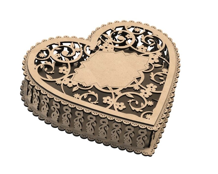 Intra απο ξύλο plywood 3mm-4mm πάχος – ξύλο 3 μεγεθών Heart Box Day Valentines Day 50x60 cm INTRAVECTRY-MY546118