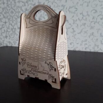 Intra απο ξύλο plywood 3mm-4mm πάχος – Δώρο τσάντα από κόντρα πλακέ για το ξύλο του Αγίου Βαλεντίνου 15x15 cm INTRAVECTRY-MY554652 - Image 1