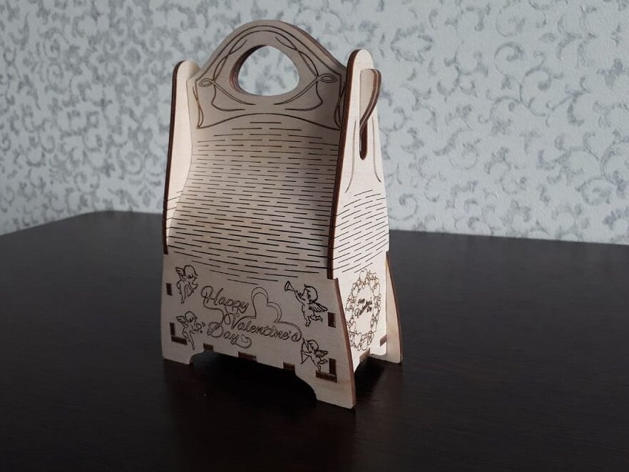 Intra απο ξύλο plywood 3mm-4mm πάχος – Δώρο τσάντα από κόντρα πλακέ για το ξύλο του Αγίου Βαλεντίνου 50x60 cm INTRAVECTRY-MY543980