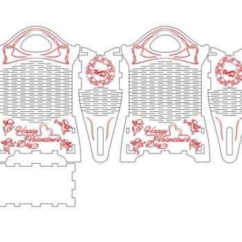 Intra απο ξύλο plywood 3mm-4mm πάχος – Δώρο τσάντα από κόντρα πλακέ για το ξύλο του Αγίου Βαλεντίνου 15x15 cm INTRAVECTRY-MY554652 - Image 2