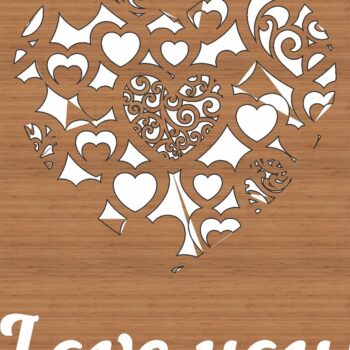 Intra απο ξύλο plywood 3mm-4mm πάχος – ξύλο ευχετήριας κάρτας για την ημέρα του Αγίου Βαλεντίνου 20x25 cm INTRAVECTRY-MY543982 - Image 1