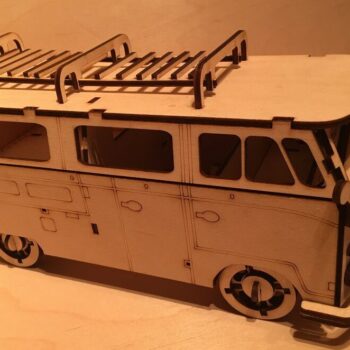 Intra απο ξύλο plywood 3mm-4mm πάχος – Ξύλινο μοντέλο Van με λίμα σανίδα του σερφ 20x20 cm INTRAVECTRY-MY544031 - Image 2