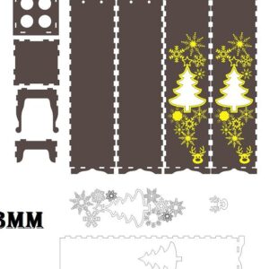 Intra απο ξύλο plywood 3mm-4mm πάχος – ξύλο δώρου Χριστουγεννιάτικου μπουκαλιού κρασιού 15x20 cm INTRAVECTRY-MY547773