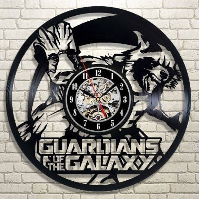 Intra απο ξύλο plywood 3mm-4mm πάχος – Ρολόι βινυλίου Guardians of the Galaxy 40x40 cm INTRAVECTRY-MY547091