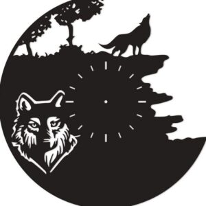 Intra απο ξύλο plywood 3mm-4mm πάχος – ξύλο ρολογιού τοίχου Wolf Wolf 25x25 cm INTRAVECTRY-MY544059