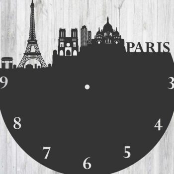 Intra απο ξύλο plywood 3mm-4mm πάχος – ξύλο ρολογιού τοίχου δίσκου Paris Vinyl 20x20 cm INTRAVECTRY-MY557148 - Image 1