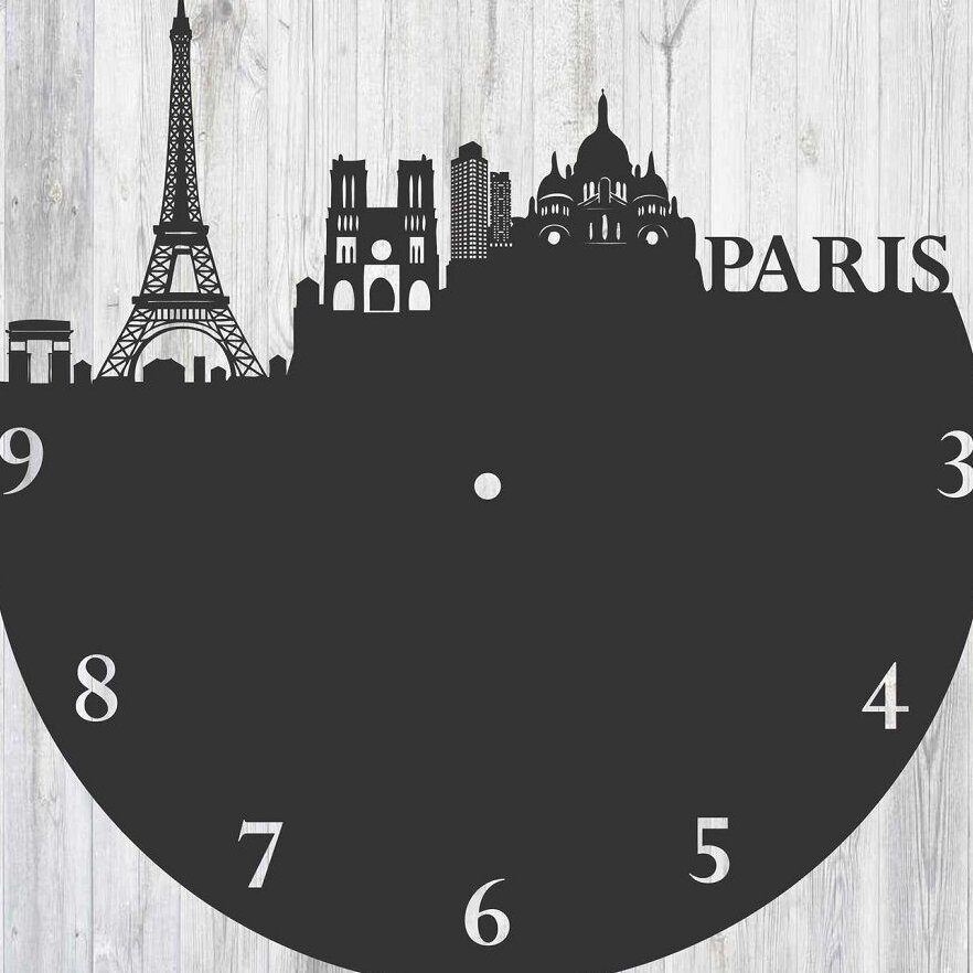 Intra απο ξύλο plywood 3mm-4mm πάχος – ξύλο ρολογιού τοίχου δίσκου Paris Vinyl 20x20 cm INTRAVECTRY-MY557148