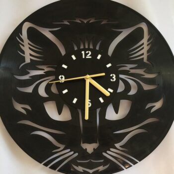 Intra απο ξύλο plywood 3mm-4mm πάχος – ξύλο ρολογιού τοίχου δίσκων βινυλίου Meow Cat 25x25 cm INTRAVECTRY-MY544067 - Image 1