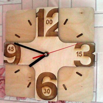 Intra απο ξύλο plywood 3mm-4mm πάχος – Ξύλινο ρολόι τοίχου 12x15 cm INTRAVECTRY-MY544092 - Image 2