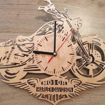 Intra απο ξύλο plywood 3mm-4mm πάχος – Ρολόι τοίχου μοτοσικλέτας Harley Davidson 20x25 cm INTRAVECTRY-MY544099 - Image 1