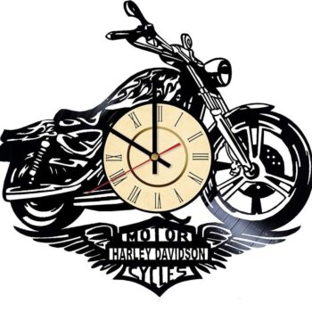 Intra απο ξύλο plywood 3mm-4mm πάχος – Ρολόι τοίχου μοτοσικλέτας Harley Davidson 20x25 cm INTRAVECTRY-MY544099 - Image 3