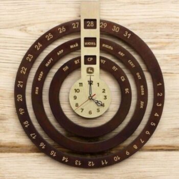 Intra απο ξύλο plywood 3mm-4mm πάχος – Διαρκές Ημερολόγιο Ρολόι 20x25 cm INTRAVECTRY-MY544108 - Image 1