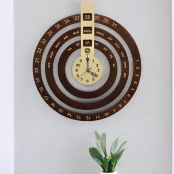 Intra απο ξύλο plywood 3mm-4mm πάχος – Διαρκές Ημερολόγιο Ρολόι 20x25 cm INTRAVECTRY-MY544108 - Image 2