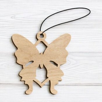 Intra απο ξύλο plywood 3mm-4mm πάχος – Χριστουγεννιάτικο στολίδι πεταλούδας 50x60 cm INTRAVECTRY-MY559787 - Image 1