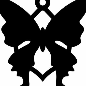 Intra απο ξύλο plywood 3mm-4mm πάχος – Χριστουγεννιάτικο στολίδι πεταλούδας 50x60 cm INTRAVECTRY-MY559787 - Image 3