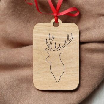 Intra απο ξύλο plywood 3mm-4mm πάχος – Χριστουγεννιάτικο στολίδι με χαραγμένο κεφάλι ταράνδου 40x40 cm INTRAVECTRY-MY551072 - Image 1