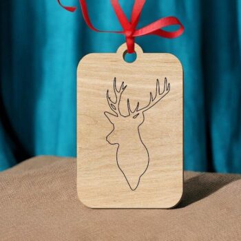 Intra απο ξύλο plywood 3mm-4mm πάχος – Χριστουγεννιάτικο στολίδι με χαραγμένο κεφάλι ταράνδου 40x40 cm INTRAVECTRY-MY551072 - Image 2