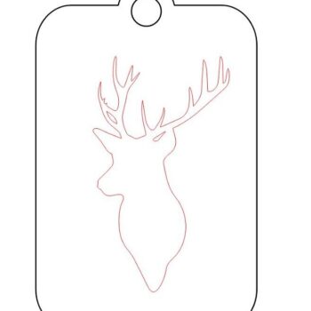 Intra απο ξύλο plywood 3mm-4mm πάχος – Χριστουγεννιάτικο στολίδι με χαραγμένο κεφάλι ταράνδου 40x40 cm INTRAVECTRY-MY551072 - Image 3