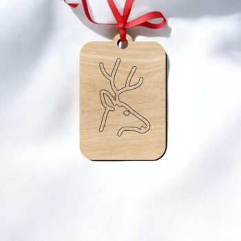 Intra απο ξύλο plywood 3mm-4mm πάχος – Χριστουγεννιάτικο στολίδι με χαραγμένο κεφάλι ελαφιού 30x35 cm INTRAVECTRY-MY548490 - Image 1