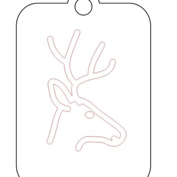 Intra απο ξύλο plywood 3mm-4mm πάχος – Χριστουγεννιάτικο στολίδι με χαραγμένο κεφάλι ελαφιού 30x35 cm INTRAVECTRY-MY548490 - Image 2