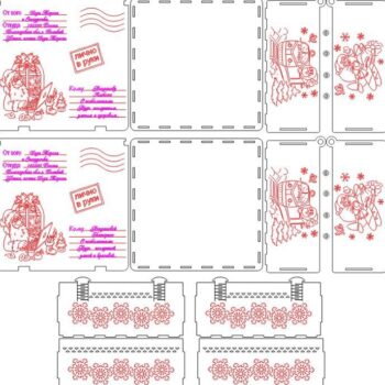 Intra απο ξύλο plywood 3mm-4mm πάχος – Ξύλινο κουτί δώρου από το ξύλο Santa Claus 30x30 cm INTRAVECTRY-MY557042 - Image 2