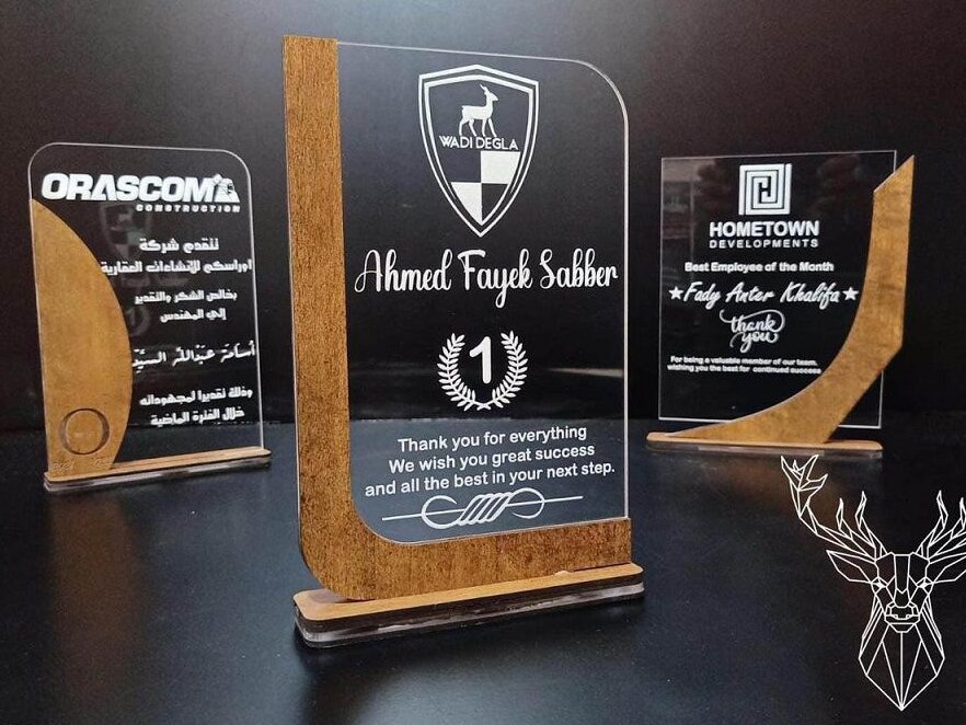 Intra απο ξύλο plywood 3mm-4mm πάχος – Wood Acrylic Shield Award 3 Designs ξύλο CDR DXF SVG 50x60 cm INTRAVECTRY-MY552253