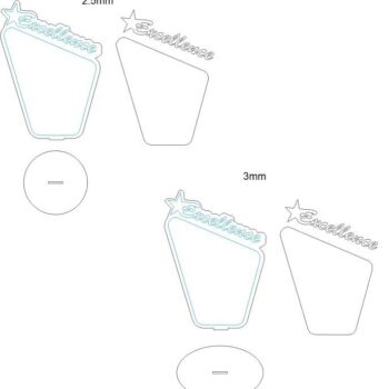 Intra απο ξύλο plywood 3mm-4mm πάχος – ξύλο CDR DXF Academic Excellence Award Shield 20x25 cm INTRAVECTRY-MY547534 - Image 2