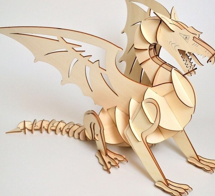 Intra απο ξύλο plywood 3mm-4mm πάχος – Big Ljubljana Dragon Wooden Puzzle 45x50 cm INTRAVECTRY-MY552286
