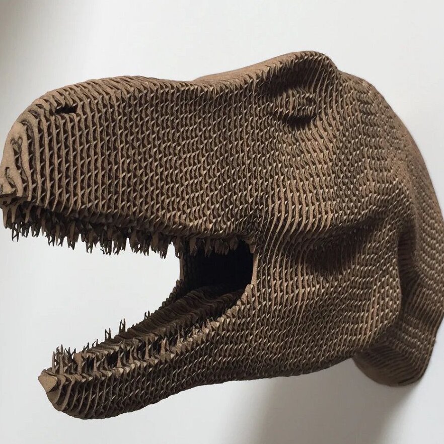 Intra απο ξύλο plywood 3mm-4mm πάχος – T Rex Dinosaur Head Trophy 3D Ξύλινο ξύλο παζλ 35x40 cm INTRAVECTRY-MY544242