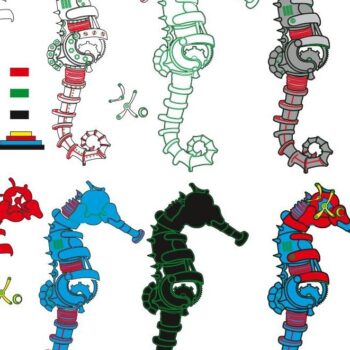 Intra απο ξύλο plywood 3mm-4mm πάχος – ξύλο 3D παζλ Mechanical Seahorse 40x40 cm INTRAVECTRY-MY554477 - Image 2