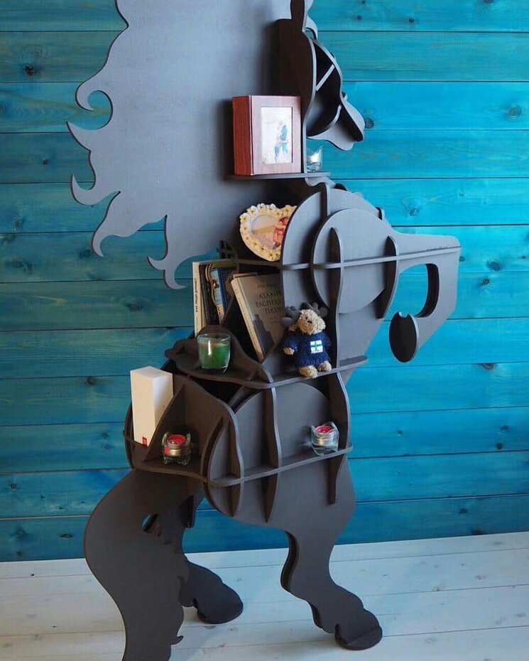 Intra απο ξύλο plywood 3mm-4mm πάχος – Ξύλινο ξύλο ραφιού Horse on Hind Legs 30x30 cm INTRAVECTRY-MY545136