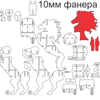 Intra απο ξύλο plywood 3mm-4mm πάχος – Ξύλινο ξύλο ραφιού Horse on Hind Legs 50x60 cm INTRAVECTRY-MY559162 - Image 2