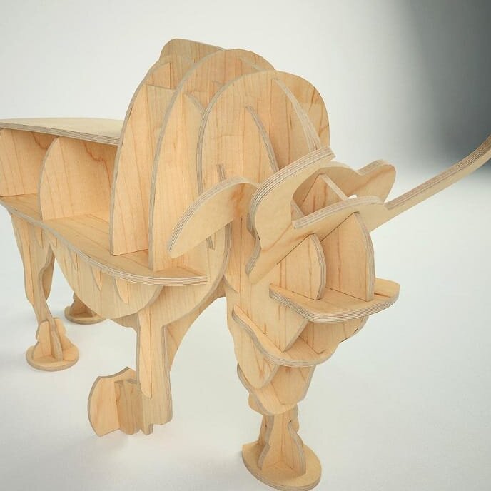 Intra απο ξύλο plywood 3mm-4mm πάχος – ξύλο Βιβλιοθήκης Bull Storage Rack 20x20 cm INTRAVECTRY-MY545814