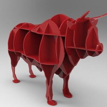 Intra απο ξύλο plywood 3mm-4mm πάχος – ξύλο προτύπου βιβλιοθήκης Bull 20x20 cm INTRAVECTRY-MY555297 - Image 1