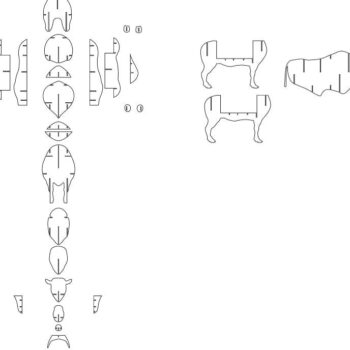 Intra απο ξύλο plywood 3mm-4mm πάχος – ξύλο προτύπου βιβλιοθήκης Bull 20x20 cm INTRAVECTRY-MY555297 - Image 4