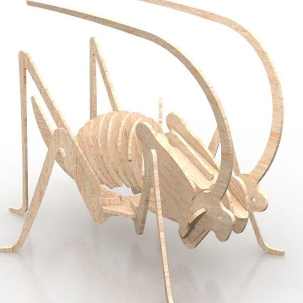 Intra απο ξύλο plywood 3mm-4mm πάχος – ξύλο μοντέλου 3D ξύλινου παζλ Grasshopper 20x20 cm INTRAVECTRY-MY544258