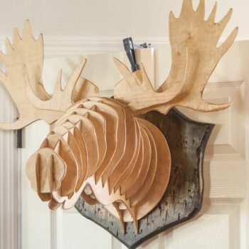 Intra απο ξύλο plywood 3mm-4mm πάχος – Moose Head 3D Ξύλινο Μοντέλο Διακοσμητικό ξύλο Τοίχου Παζλ 15x20 cm INTRAVECTRY-MY561266 - Image 1