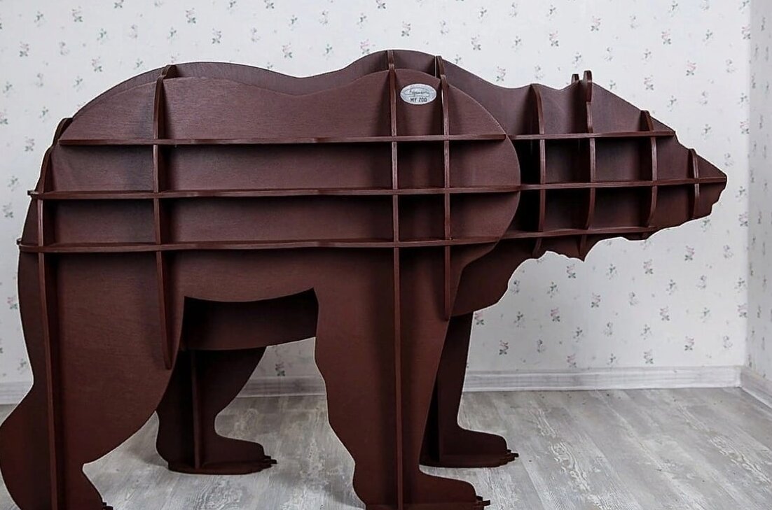 Intra απο ξύλο plywood 3mm-4mm πάχος – 3D Ξύλινο ράφι αρκούδας για το Παιδικό Δωμάτιο ξύλο 15x20 cm INTRAVECTRY-MY545172