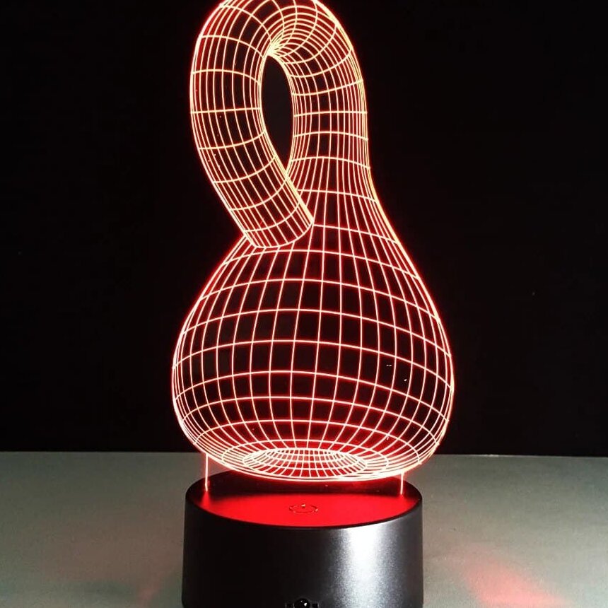 Intra απο ξύλο plywood 3mm-4mm πάχος – Επιτραπέζιο φωτιστικό νυκτός τρισδιάστατο ακρυλικό Gurd Knot με χαραγμένο ξύλο με λέιζερ 40x45 cm INTRAVECTRY-MY544284