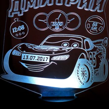 Intra απο ξύλο plywood 3mm-4mm πάχος – Cars 3D Illusion Ακρυλική λάμπα χαραγμένο με λέιζερ ξύλο 10x10 cm INTRAVECTRY-MY544286 - Image 1