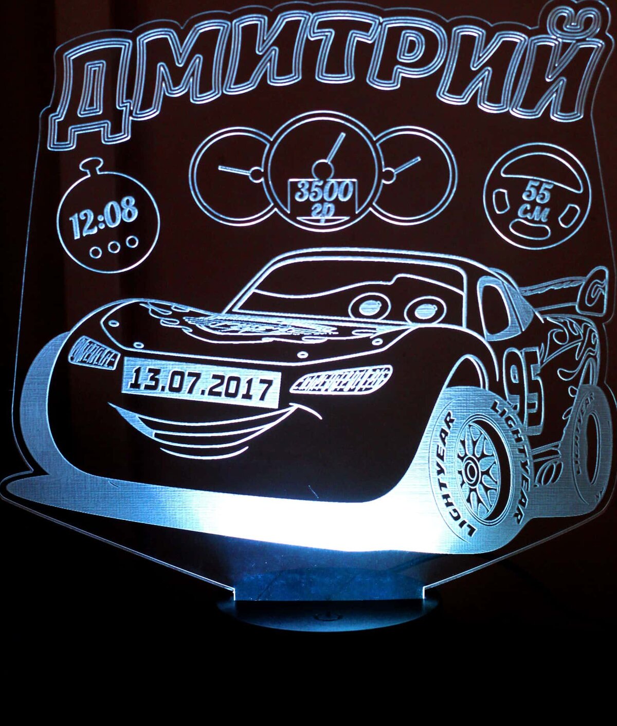 Intra απο ξύλο plywood 3mm-4mm πάχος – Cars 3D Illusion Ακρυλική λάμπα χαραγμένο με λέιζερ ξύλο 45x50 cm INTRAVECTRY-MY556114