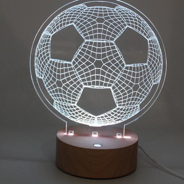 Intra απο ξύλο plywood 3mm-4mm πάχος – ξύλο χαρακτικής λέιζερ με ακρυλικό φωτιστικό ποδοσφαίρου 3D Illusion Night Light 30x30 cm INTRAVECTRY-MY556117